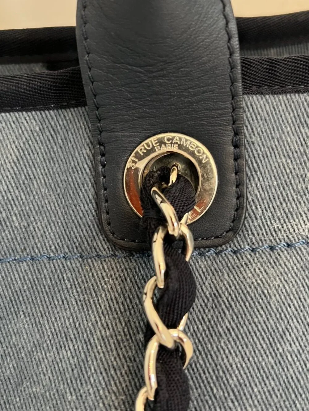 Chanel Blue Sequins canvas tote  Deauville large size - Picture 9 of 17